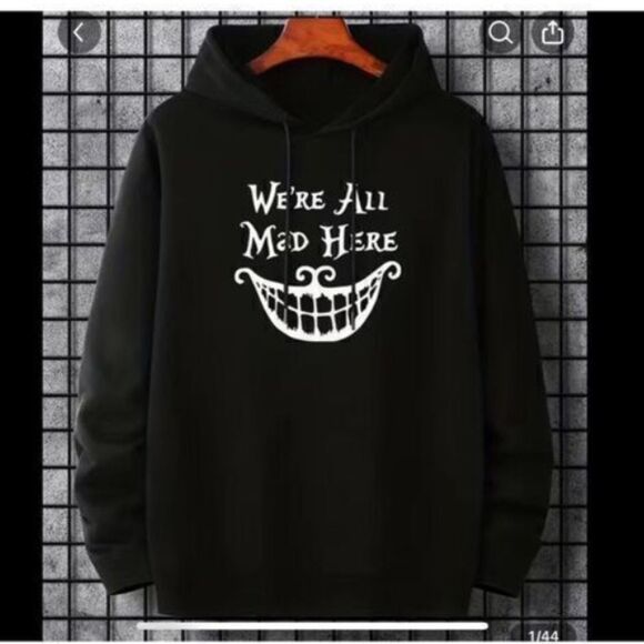 Black we’re all a little mad here hoodie pull over sweatshirt XXL . But id say i - Picture 1 of 13